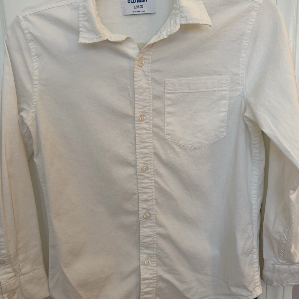 Old Navy boys white button down shirt.